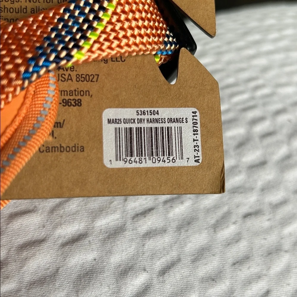 New Arcadia Trail® Quick Dry Dog Orange Harness S